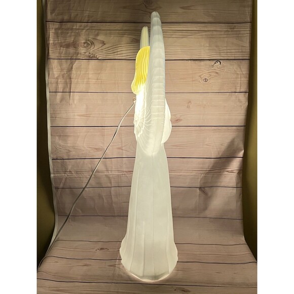Vintage Christmas Angel Blow Mold 30" Union Products 1988 Blue Wings with Light - Picture 3 of 14